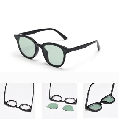 2022 Most Popular Double Slot Design New Nylon Detachable UV400 Lenses Tr90 Flexible Square Frame Fashion Sunglasses