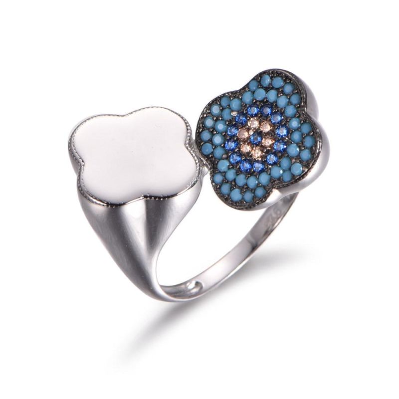 Flower Designs 925 Sterling Silver with Turquoise Ring