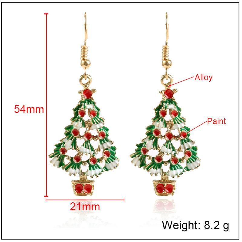 Fashion Jewelry for Christmas Holiday Tree Shape with Enamel Stud Earrings