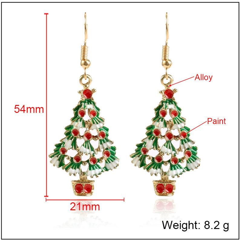 Fashion Jewelry for Christmas Holiday Tree Shape with Enamel Stud Earrings