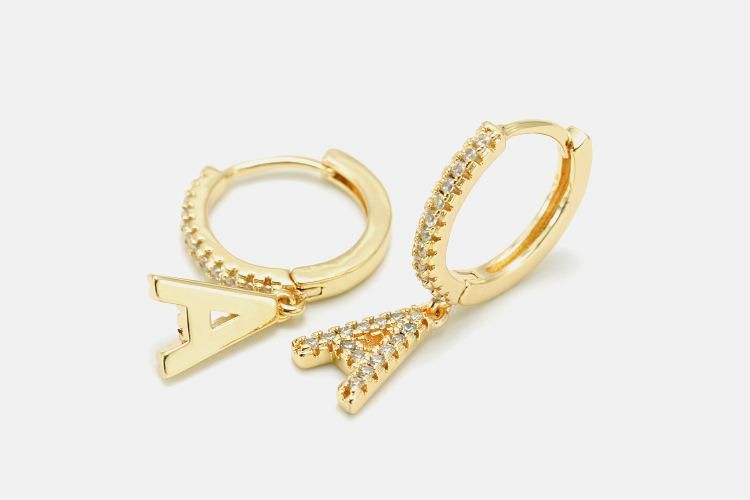 Simple Zircon Earring Letter Earrings Simple Zircon Earring Letter Earrings