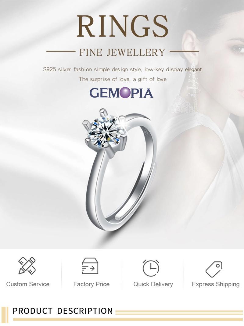 925 Silver Jewelry Gemstone Diamon Wedding Engagement Rings