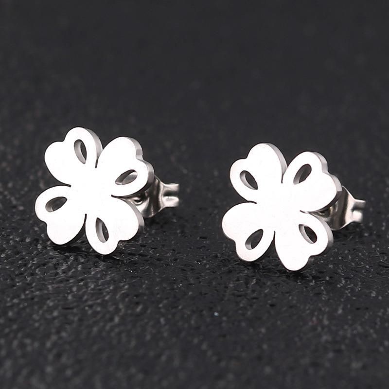 Manufacturer Custom Fashion Jewelry Earring High Quality Waterproof Ear Ring Woman Cheap Flower Stainless Steel Earring Stud Jewelry