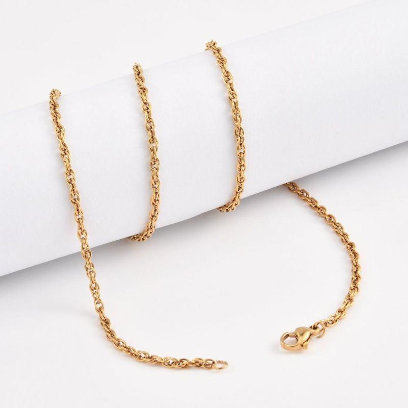 Fashion Accessories Jewellery Stainless Steel Double Layered Cable Chain Bracelet Necklace for Jewelry Pendants