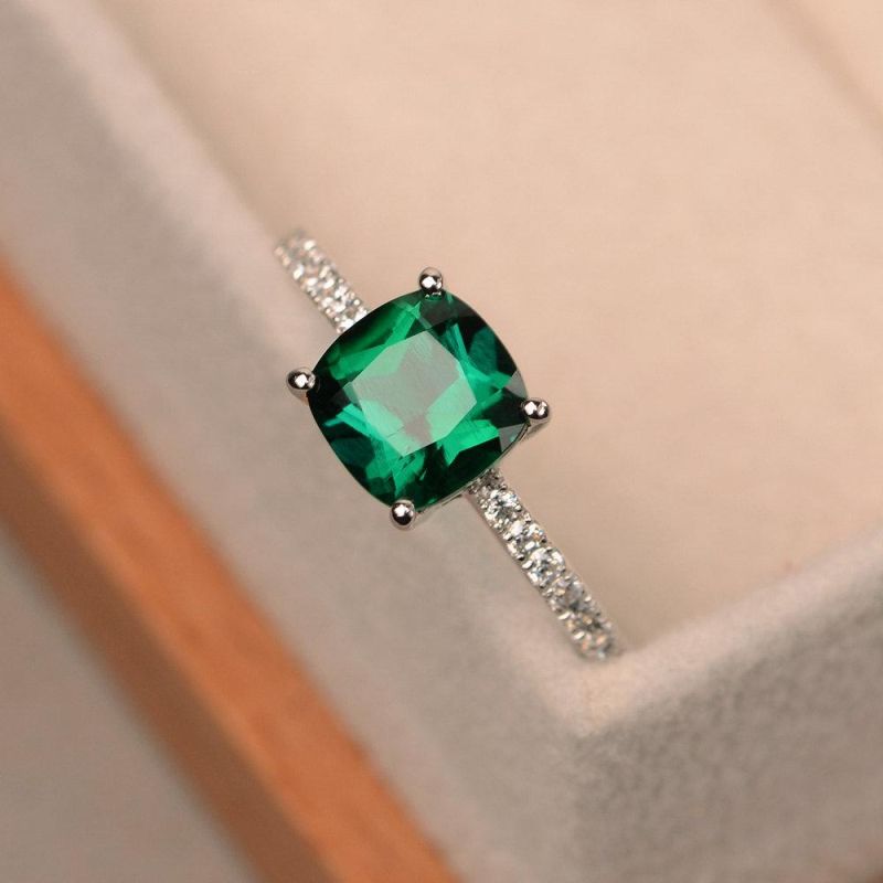 Wedding Engagement Gift Big Square Blue Stone Rings Fashion Women Jewelry