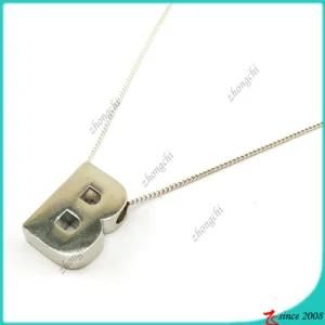 Silver Letter B Necklace for Lady (FN16041810)