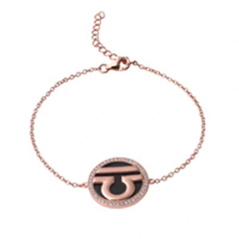 Rose Gold Plated Horoscope Over Enamel Bracelet