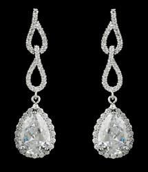 Elegant CZ Earring Jewelry with Dangle, Wedding CZ Earring Jewelry, Bridal Jewelry