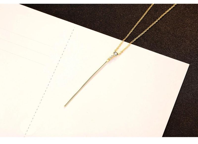 Trendy 925 Sterling Silver Jewelry Pear Lariat Necklace