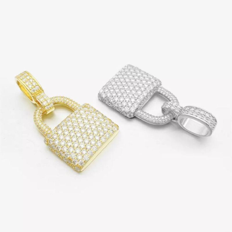 Fashion Jewelry 925 Sterling Silver Claw Set Vvs Lab Grown Diamond Moissanite Cross Pendant