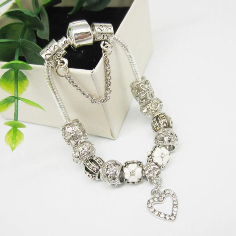 Silver Crystal Luxury Brand Women Charm Bracelet Jewelry Gift