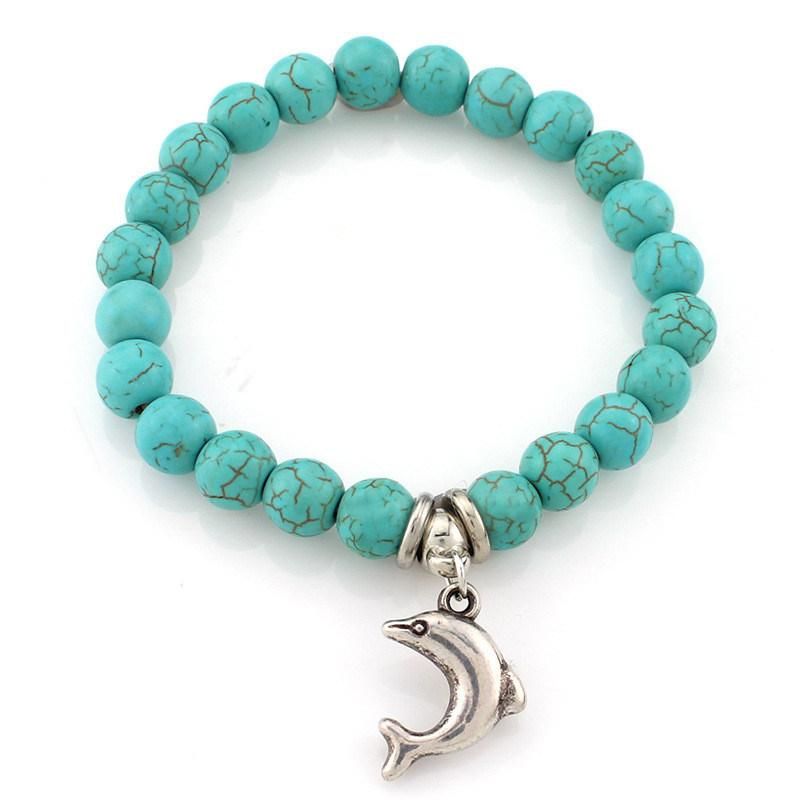 Semi Precious Stone Fashion Turquoise Beaded Bracelet