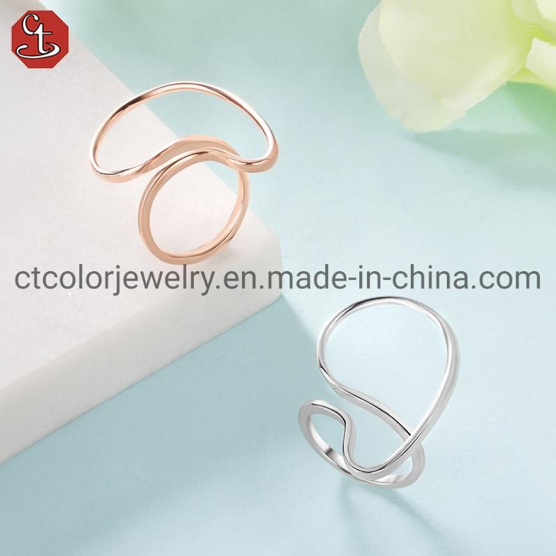 Fashion Jewelry 925 Plain Silver Especially Open Adjustable Rings