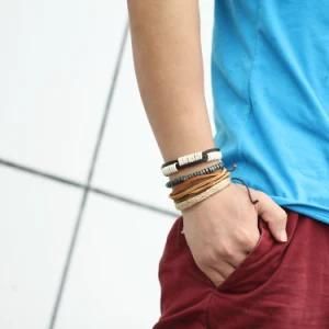 New Fashion Accessories Anchor Bead Leather Bracelet