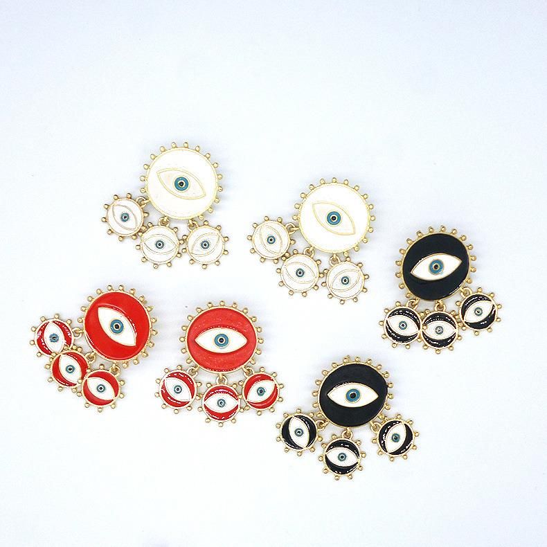 Wholesale Jewelry Fashion Big Gold Plate Eye Stud Earrings for Women