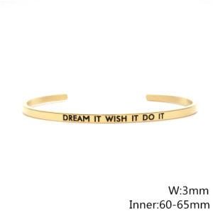 Dream It Wish It Do It Text Cuff Bracelet Stainless Steel Bracelet 60X3mm