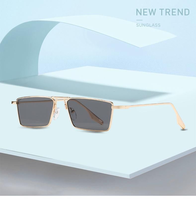 Trendy Sunglasses Sunglasses Light Green Main Color Metal Square Small Frame Personalized Sunglasses