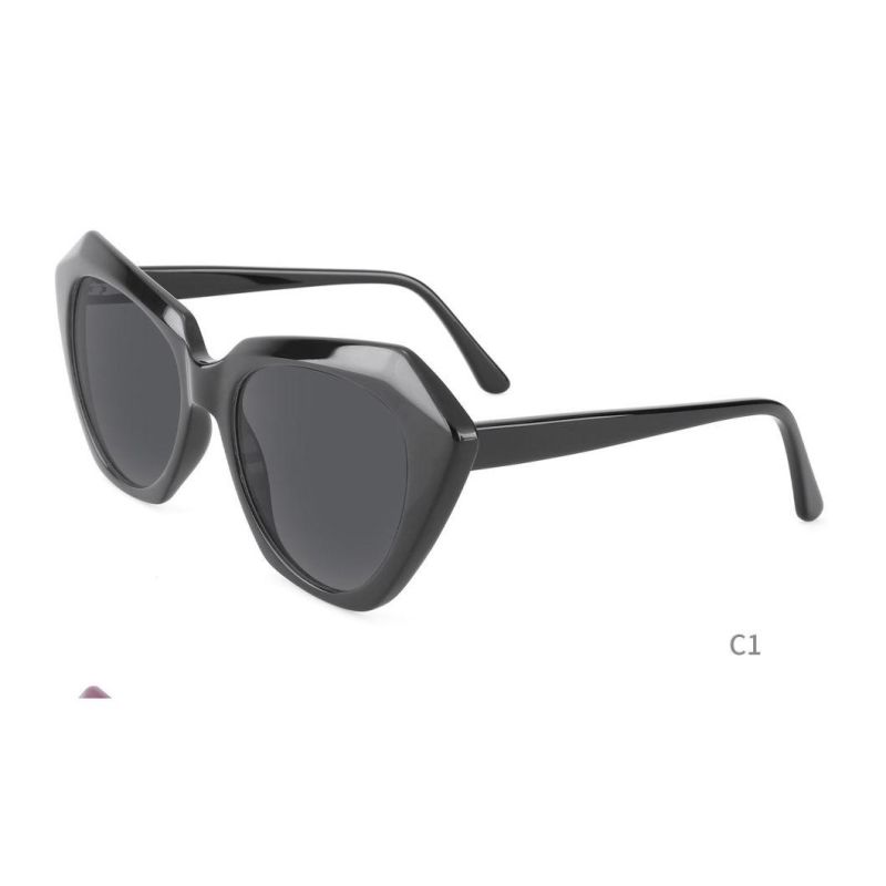 Polygon Shade Injection Acetate Sunglasses Stylish Oversized Sunglasses for Women