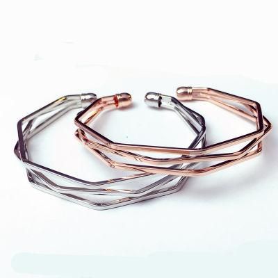 Fashion Popular Minimalist Three-Dimensional Five-Layer Water Chestnut Irregular Geometric Couple Bracelet
