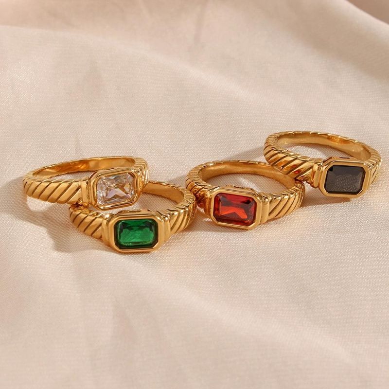 2022 New Arrival Hot Popular Rings Fashion Jewelry Women, Wholesale Stainless Steel 18K Gold Plated Rings Jewelry Diamond Zircon Ring