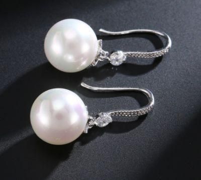 Bridal Wedding Pearl CZ Earring for Brides. Fashion CZ Earring