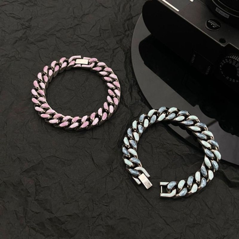 Manufacturer Custom Hip Hop Jewelry High Quality Waterproof New Arrivals Cuban Jewellery Stainless Steel Bracelet Couple Jewelry