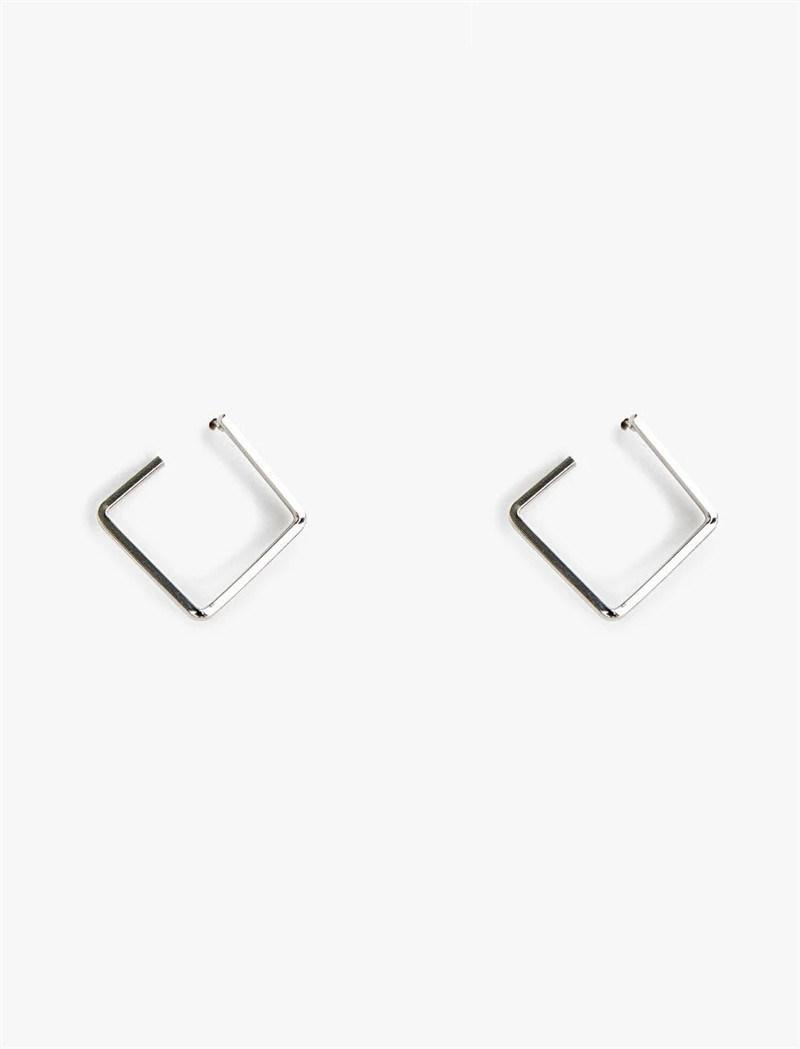 Wholesale Fashion Geometric design Irregular Square Shape Metal Earrings in 18K Gold Plated