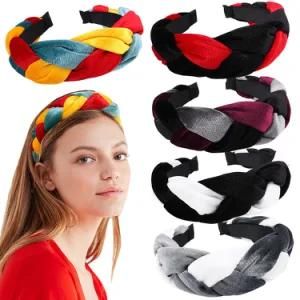 New Creative Custom Women Fashion Colourful Cute Braided Twist Headband Luxury Handmade Makeup Hairband