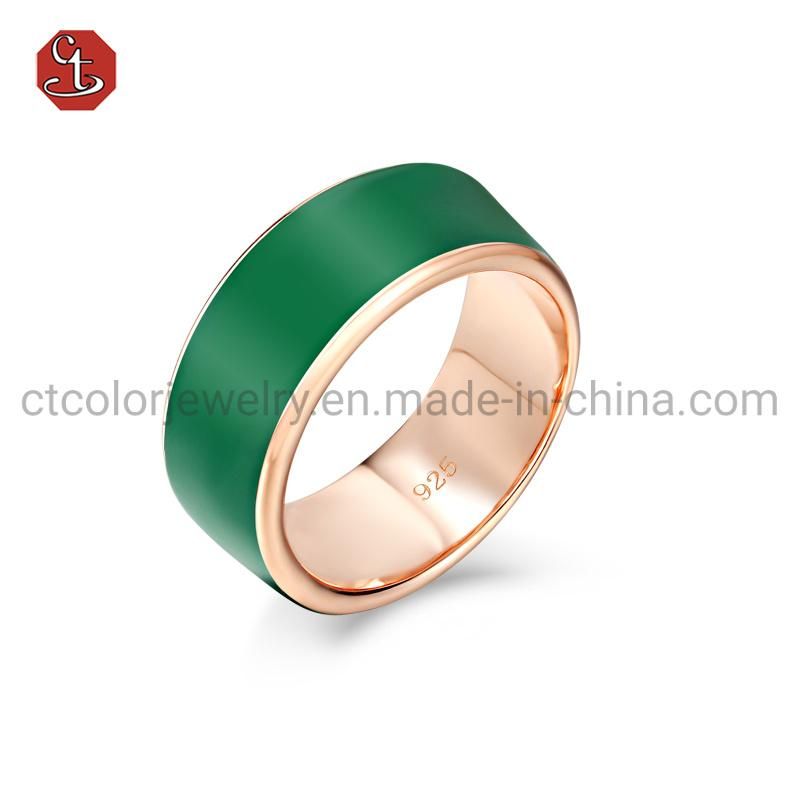 Fashion Jewellery Latest design Elegant colorful Enamel silver Ring