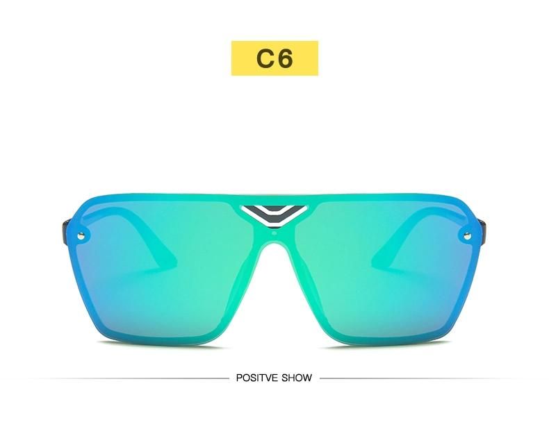One-Piece Large Frame Sunglasses Female Gradient Color Ocean Film Aviator Sunglasses