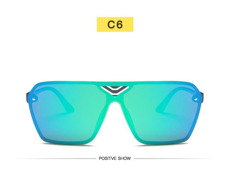 One-Piece Large Frame Sunglasses Female Gradient Color Ocean Film Aviator Sunglasses