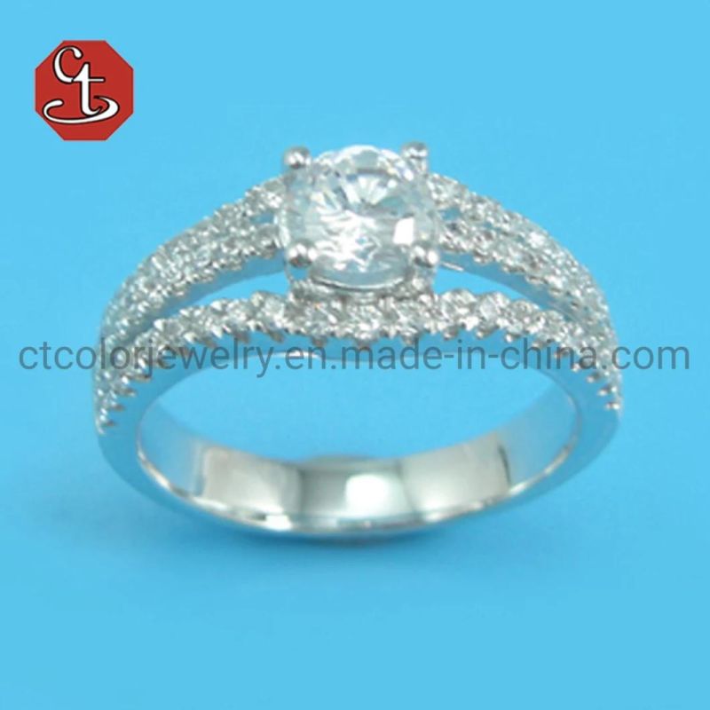 FCubic Zircon Bridal Marriage Rings Elegant Accessories ashion WomenDiamond Engagement Wedding Silver Ring Jewelry