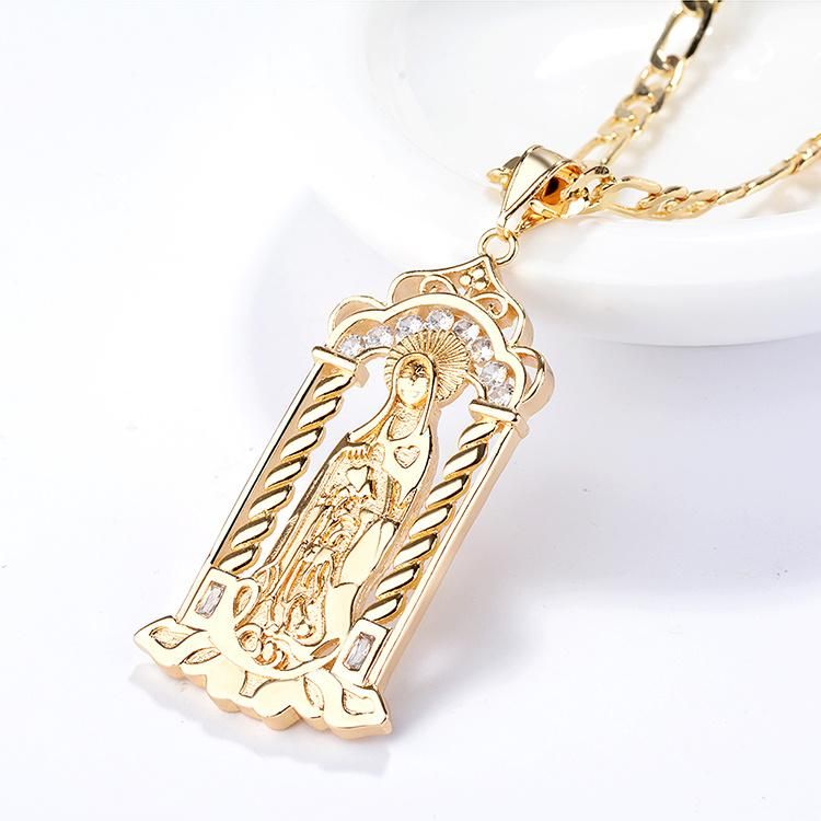 Fashion China Set Jewelry Men Hiphop Religious Pendant 18K Gold Plated Pendant Necklace