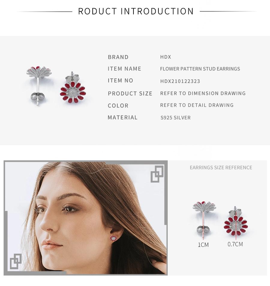 S925 Silver Flower Stud Earrings