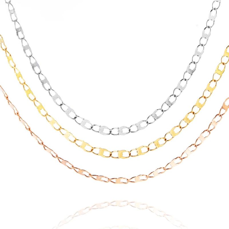 3 Colors Stainless Steel Gold Plated Anchor Plain Necklace for Man