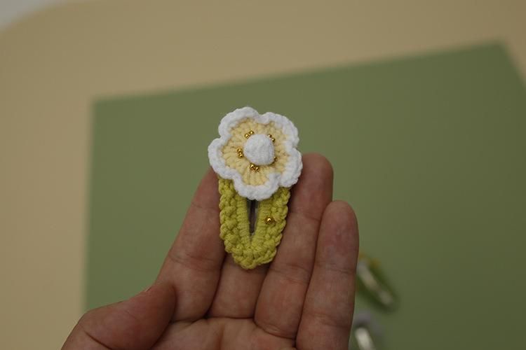 Crochet Flower Snap Hair Clips Ym256