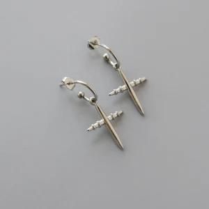 Wholesale 18K Gold Plated Stainless Steel Dangle Cross Earrings