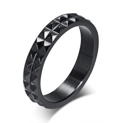 Sc Jewelry 4mm Black Tungsten Ring Designed with a Black Prism Designed