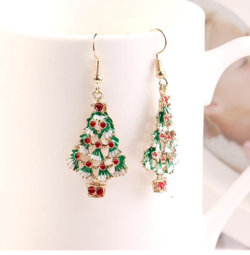 Fashion Jewelry for Christmas Holiday Tree Shape with Enamel Stud Earrings