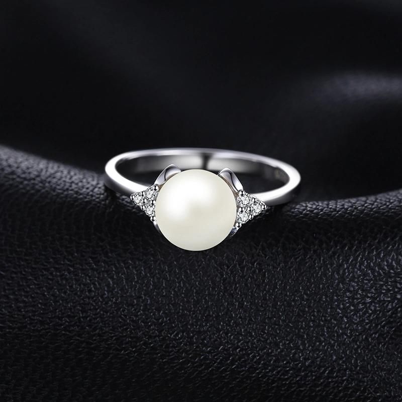 Classic Freshwater Pearl Ring 925 Sterling Silver Jewelry for Wedding/Engagement/Marriage