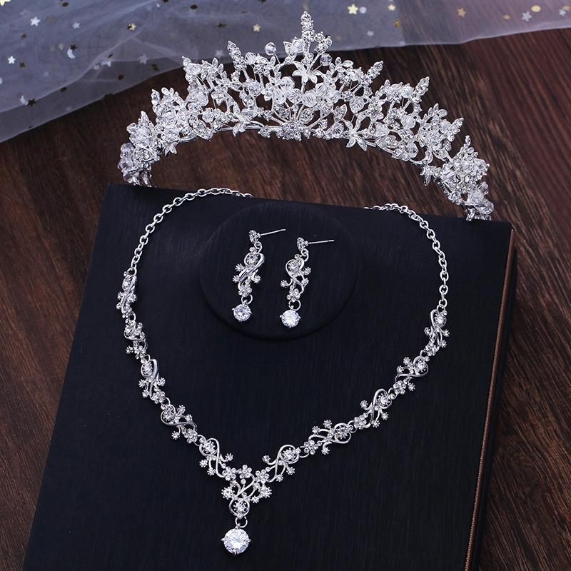 Bridal Accessories Jewellery Crystals Wedding Necklace Earings Crown Tiara Sv1021