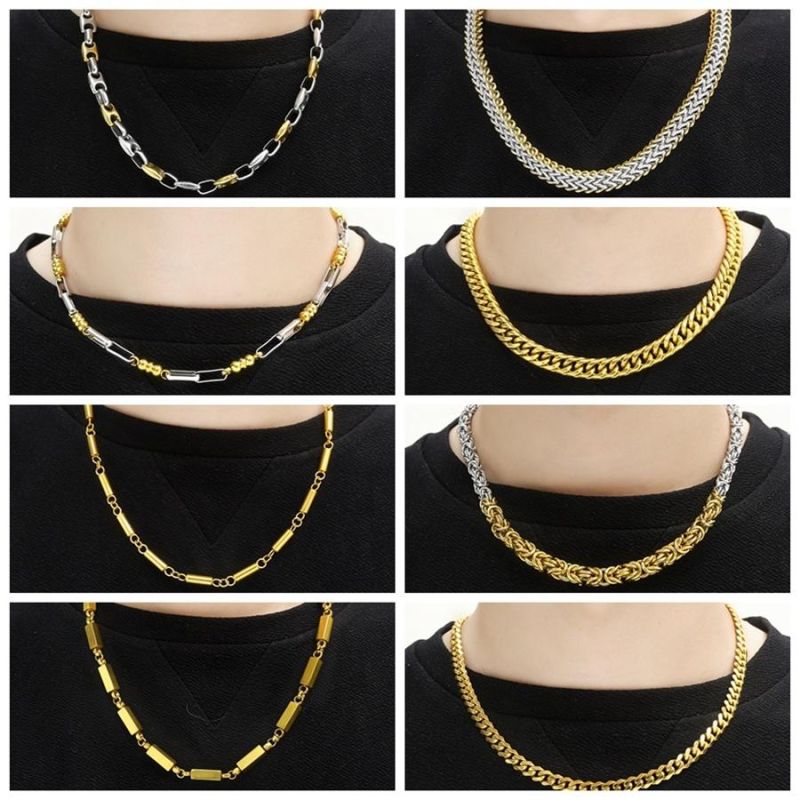18K Gold Plated Padlock Necklace Stainless Steel Old English Personalized Gold Lock Necklace