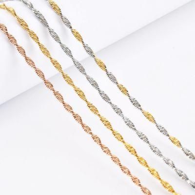 Factory New Twisted Herringbone Alloy Links Non Tarnish 316 Steel Jewelry Decoration Chain for Luxury Handbag or Costume