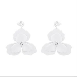 Fashion Jewelry Accessories Women Vintage White Flower Statement Acrylic Earrings