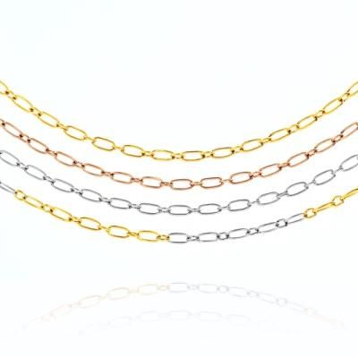 Wholesale 14K 18K Gold Plated Chain Necklace Jewelry Stainless Steel Cable Chain Anklet Bracelet for Ladies