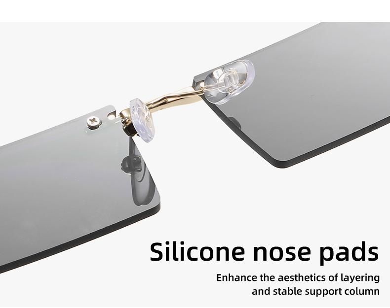 Rectangular Sunglasses Small Lens Rimless Sunglasses