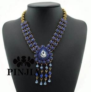 Rhinestone Flower Statement Necklace Imitation Fashion Jewelry Set