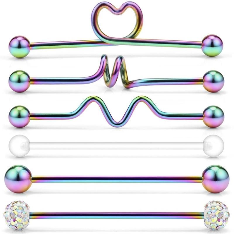316L Surgical Steel Industrial Barbel Piercing Set Sib504