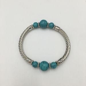 Silver Plating Bangle with Beads