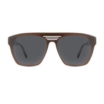 Double Bridge Transparent Lentes De Sol Trendy Custom Logo UV400 Mens Clear Injection Acetate Sunglasses